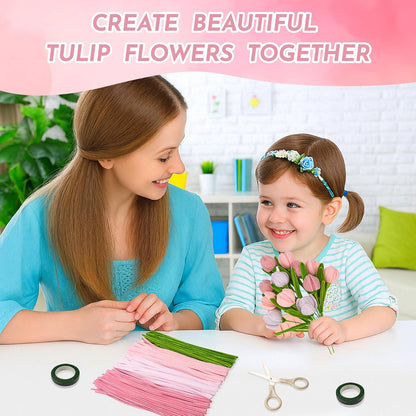 Pipe Cleaners Craft Kit, 400-Piece Flower Making Set
