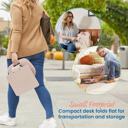 The Surf Folding Portable Lap Desk, Flexible Seating, Pink