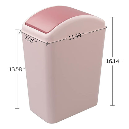 4.5 Gallon Trash Can with Swing-Top, Swing Lid Waste Can, Pink