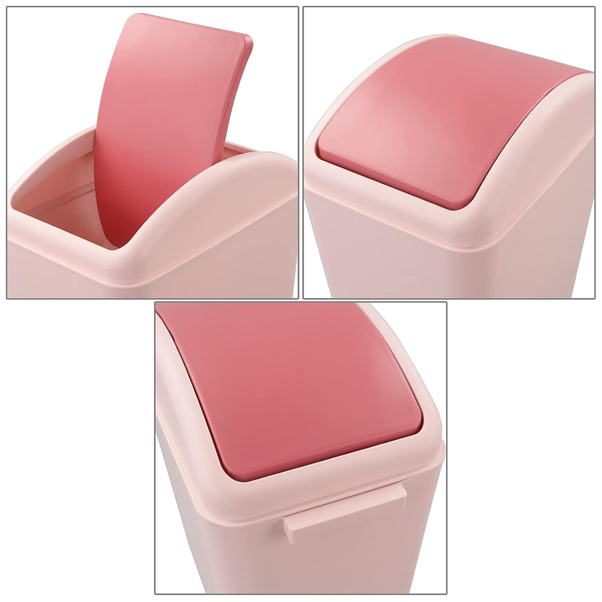4.5 Gallon Trash Can with Swing-Top, Swing Lid Waste Can, Pink