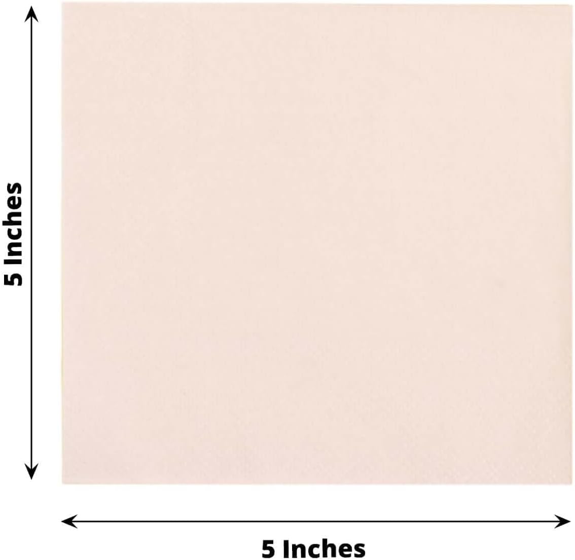 100 Count Blush 2-Ply Paper Beverage Napkins, Soft Disposable Cocktail Napkins 18 GSM - 5"x5"