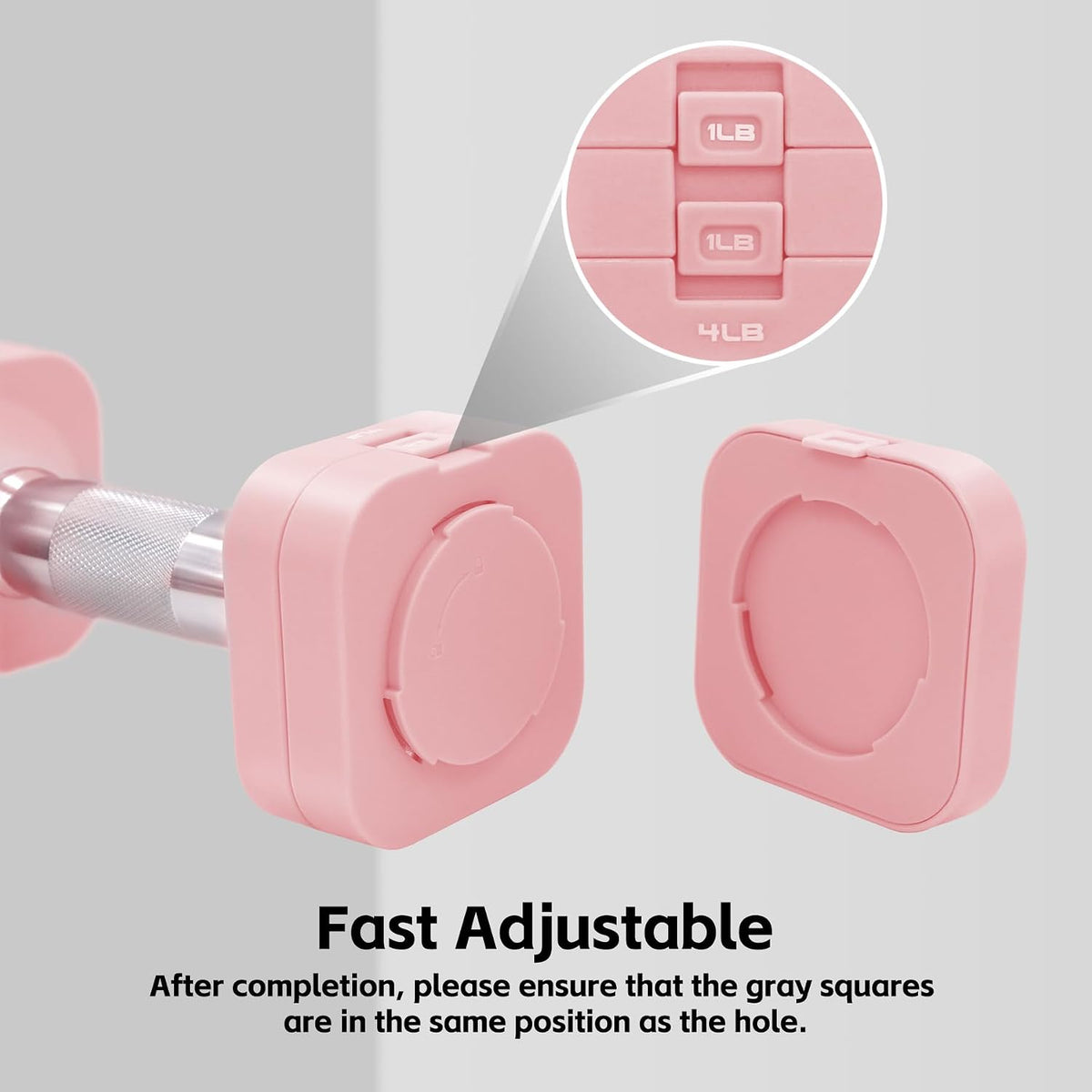 4-in-1 Adjustable Dumbbell Set of 2, Total 20 LB Pair (4,6,8,10 LB)