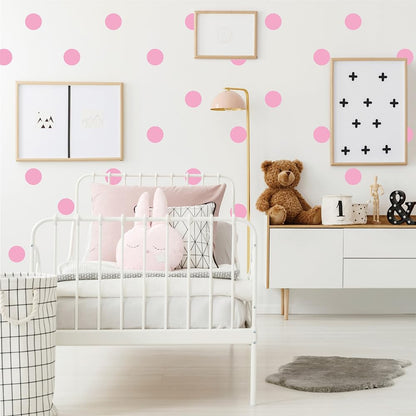 300 PCS Aesthetic Peel & Stick Pastel Pink Polka Dot Wall Vinyl Decals