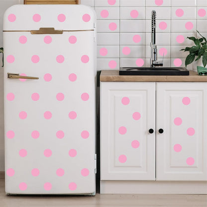 300 PCS Aesthetic Peel & Stick Pastel Pink Polka Dot Wall Vinyl Decals