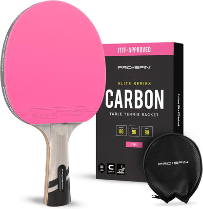 PRO-SPIN Ping Pong Paddles – ITTF Approved Professional Table Tennis Rackets with Carbon Fiber for Superior Control | 7-Ply Blade, Premium Rubber, 2.0mm Sponge