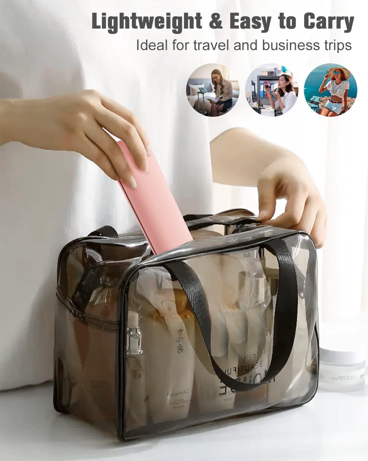 Large Travel Makeup Brush Holder, Magnetic Anti-fall Out Silicon Portable Cosmetic Face Brushes Holder, Soft and Sleek Makeup Tools Organizer for Travel- (8.27 * 2.36 * 1.57)