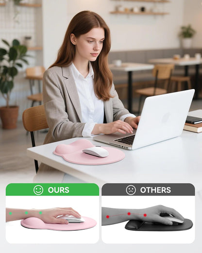 Mouse Pad with Wrist Rest for Desktop Large Ergonomic Mouse Mat(Light Pink)