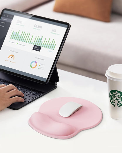 Mouse Pad with Wrist Rest for Desktop Large Ergonomic Mouse Mat(Light Pink)