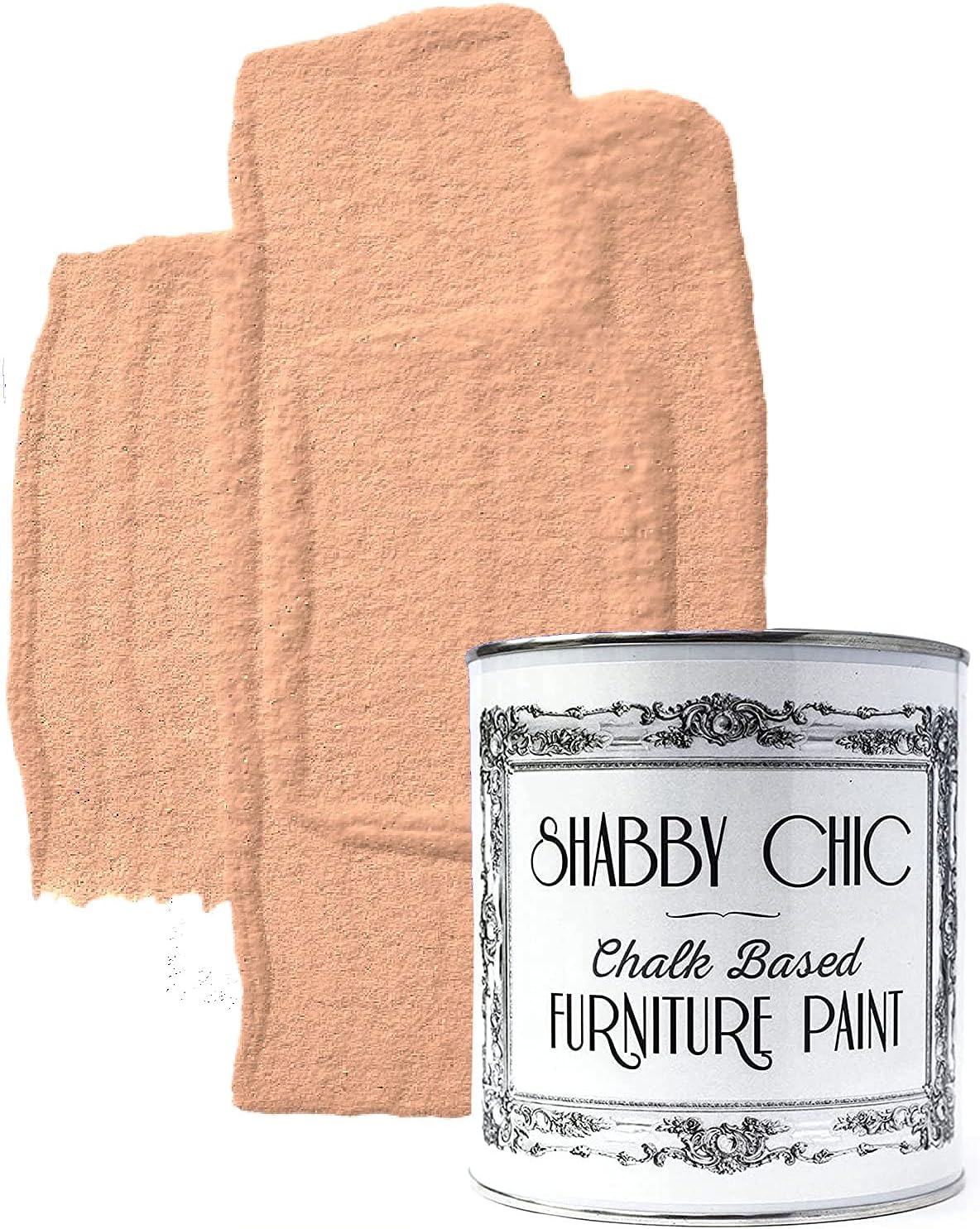 Shabby Chic Chalk Furniture Paint: Luxurious Chalk Finish Craft Paint for Home Decor, DIY, Wood Cabinets - All-in-One Paints with Rustic Matte Finish [Just Peach] - (8.5 oz Covers 32 sf)
