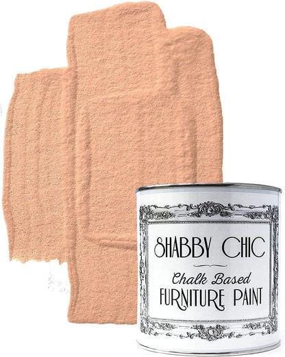 Shabby Chic Chalk Furniture Paint: Luxurious Chalk Finish Craft Paint for Home Decor, DIY, Wood Cabinets - All-in-One Paints with Rustic Matte Finish [Just Peach] - (8.5 oz Covers 32 sf)