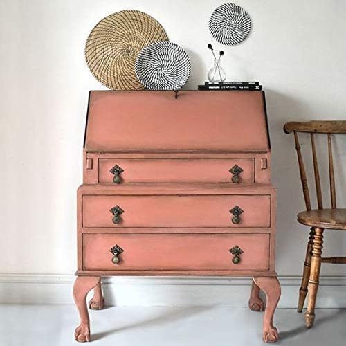 Shabby Chic Chalk Furniture Paint: Luxurious Chalk Finish Craft Paint for Home Decor, DIY, Wood Cabinets - All-in-One Paints with Rustic Matte Finish [Just Peach] - (8.5 oz Covers 32 sf)