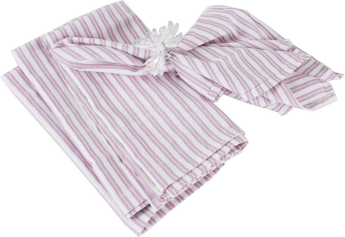 Classic Striped 20 x 20 Inch Cloth Napkins, Set of 4 - Pink Dinner Napkins for Banquets, Everyday Use, Family Gathering, Special Events and Home Décor