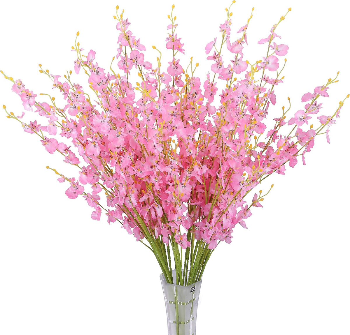 Artificial Dancing Lady Orchid Silk Faux Flowers Fake Butterfly Orchids 10 Pcs Real Touch for Wedding Home Office Party Hotel Decoration Restaurant Patio Festive Furnishing (Pink)