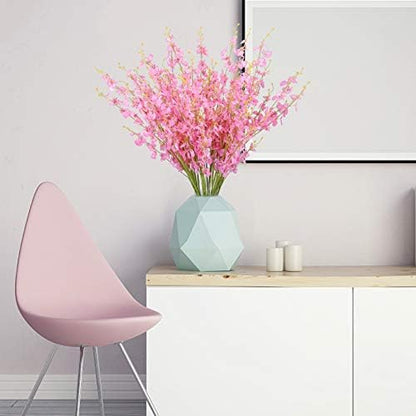 Artificial Dancing Lady Orchid Silk Faux Flowers Fake Butterfly Orchids 10 Pcs Real Touch for Wedding Home Office Party Hotel Decoration Restaurant Patio Festive Furnishing (Pink)