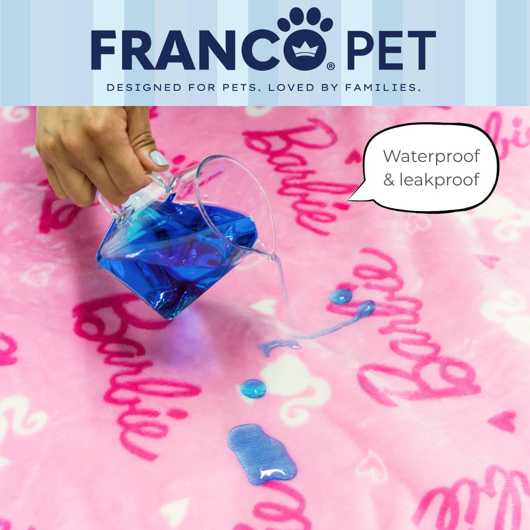 Barbie Waterproof Dog Bed Cover, Large 30x40 Pet Blanket for Furniture Bed Couch Sofa, (Officially Licensed) by Franco