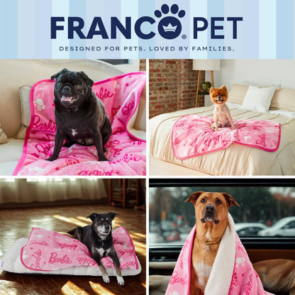 Barbie Waterproof Dog Bed Cover, Large 30x40 Pet Blanket for Furniture Bed Couch Sofa, (Officially Licensed) by Franco