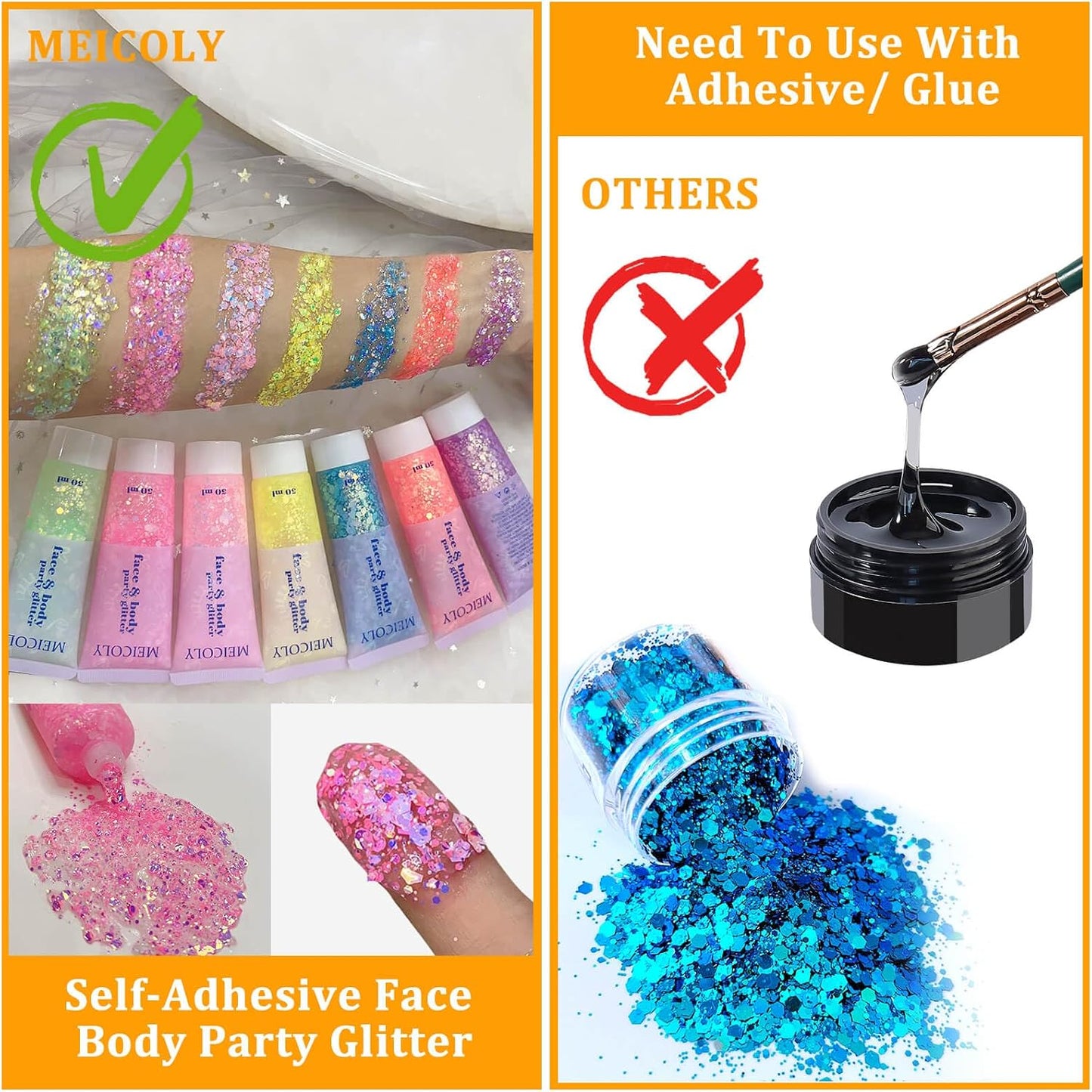 Chameleon Light Pink Body Glitter,Chunky Face Glitter for Halloween,Color Changing Mermaid Face Glitter Gel,Holographic Pink Halloween Hair Glitter for Concerts Festival Party
