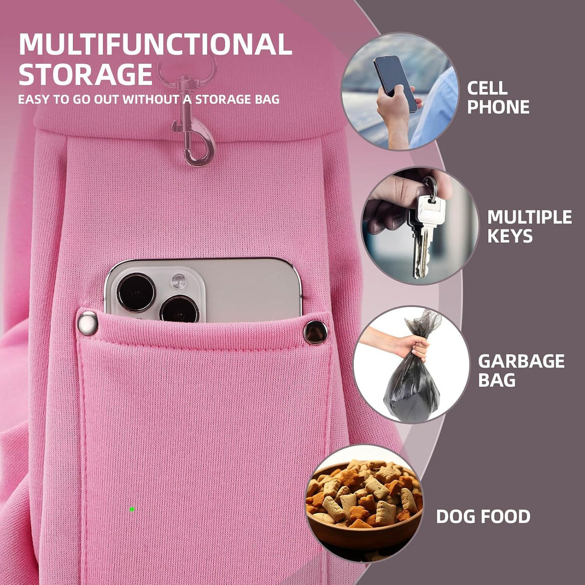 Dog and Cats Carrier Sling, Small Pet Carrier with Storage Pocket