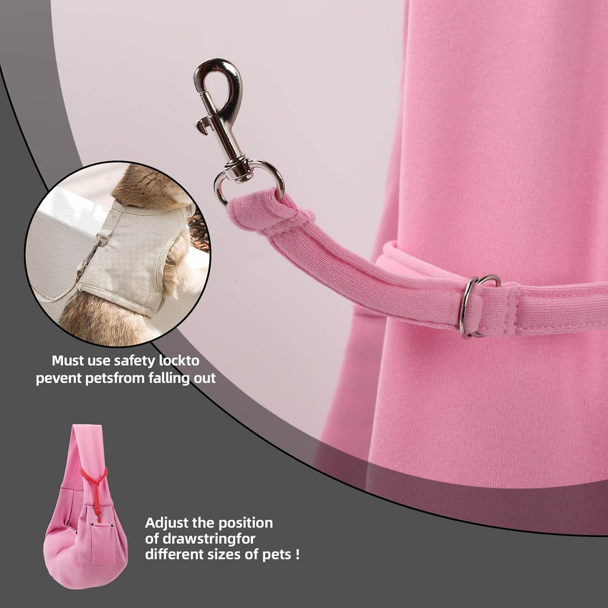 Dog and Cats Carrier Sling, Small Pet Carrier with Storage Pocket
