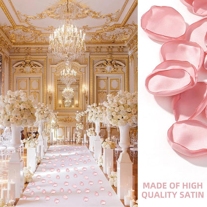 200pcs Rose Petals, Silk Blush Pink Flower Petals for Wedding Flower Girl Basket Peach Pink Rose Petals Bulk for Aisle Table Centerpieces Bridal Shower Decorations Proposal Party