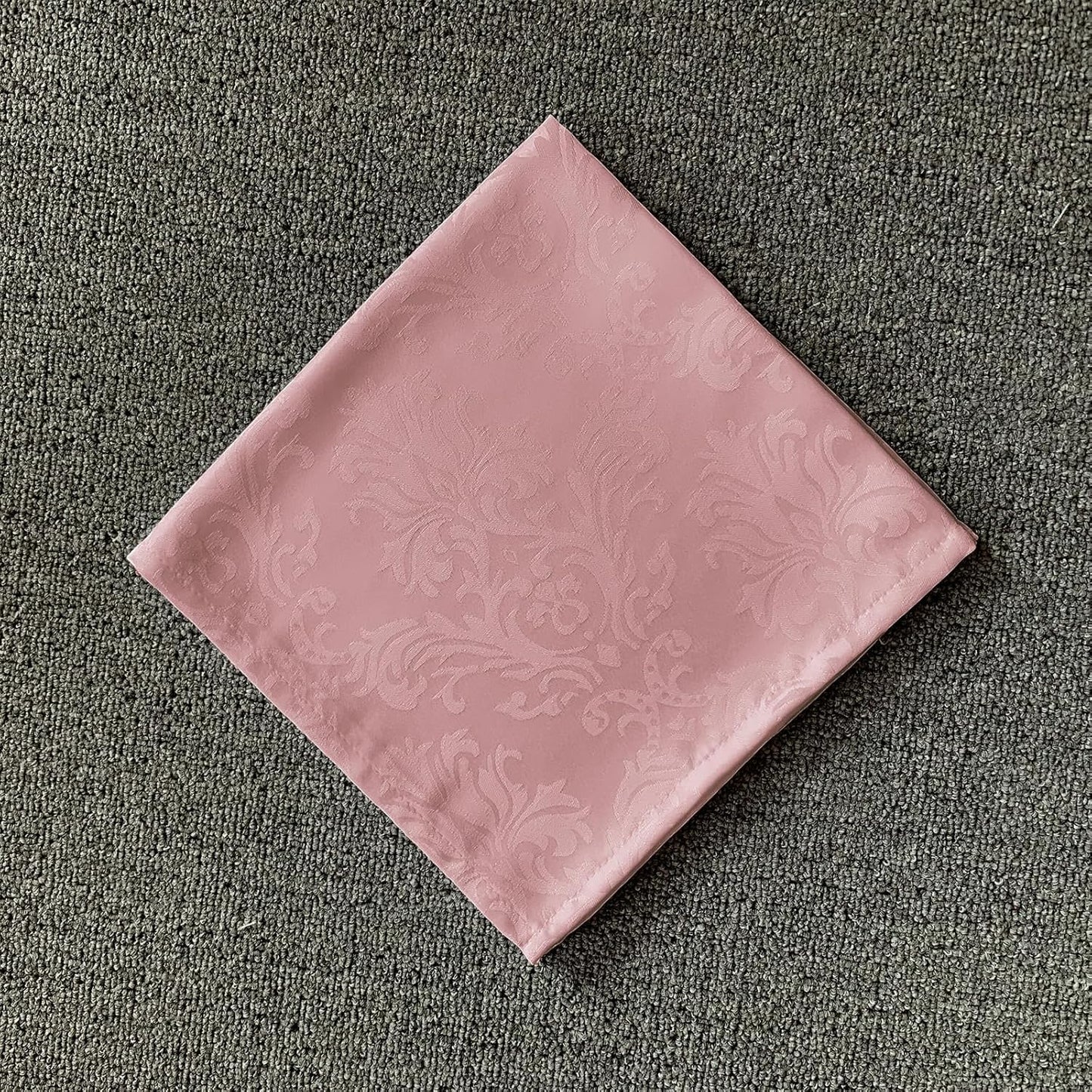 4 Pieces Napkin Set, Damask Wrinkle Resistant Soft Polyester Napkins, Fabric Cloth Dinner Napkins for Daily, Wedding, Birthday, Anniversary, Holiday, Parties, Set of 4 (Pink, 20X20 Napkin)