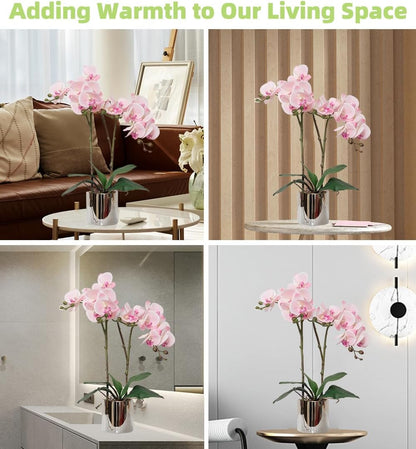 Artificial Orchid Flower Plant 19.7'' Real Touch Faux Orchids in Vase