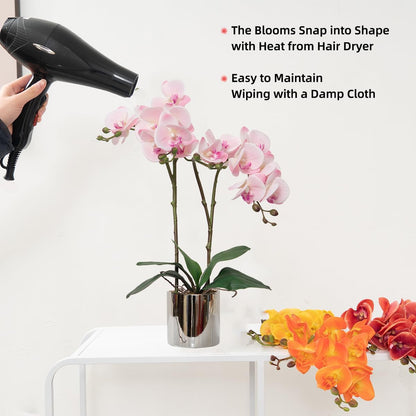 Artificial Orchid Flower Plant 19.7'' Real Touch Faux Orchids in Vase
