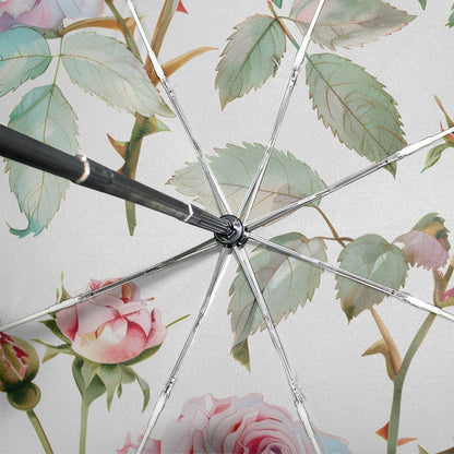 Automatic Umbrella, Rose Pink Umbrella Compact Lightweight, Waterproof Windproof for Sun Rain Travel