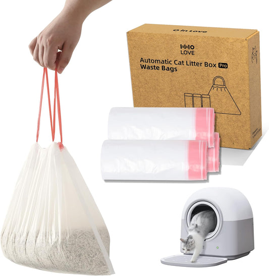 Self Cleaning Litter Box Liner (60 Count), 60L Automatic Litter Box - Extra Large, No More Scoop, Anti-Pinch for Cats 3-22lbs, Advanced Odor Control (Pink)