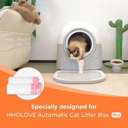 Self Cleaning Litter Box Liner (60 Count), 60L Automatic Litter Box - Extra Large, No More Scoop, Anti-Pinch for Cats 3-22lbs, Advanced Odor Control (Pink)