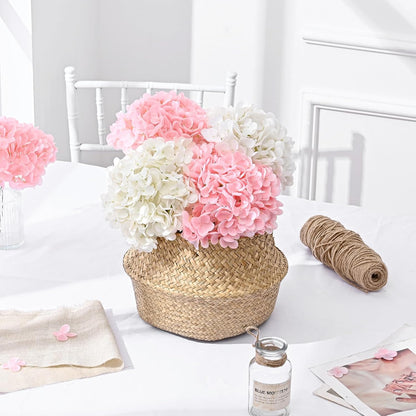 White & Pink Hydrangeas,Long Stems,Real Touch Latex Fake Flowers