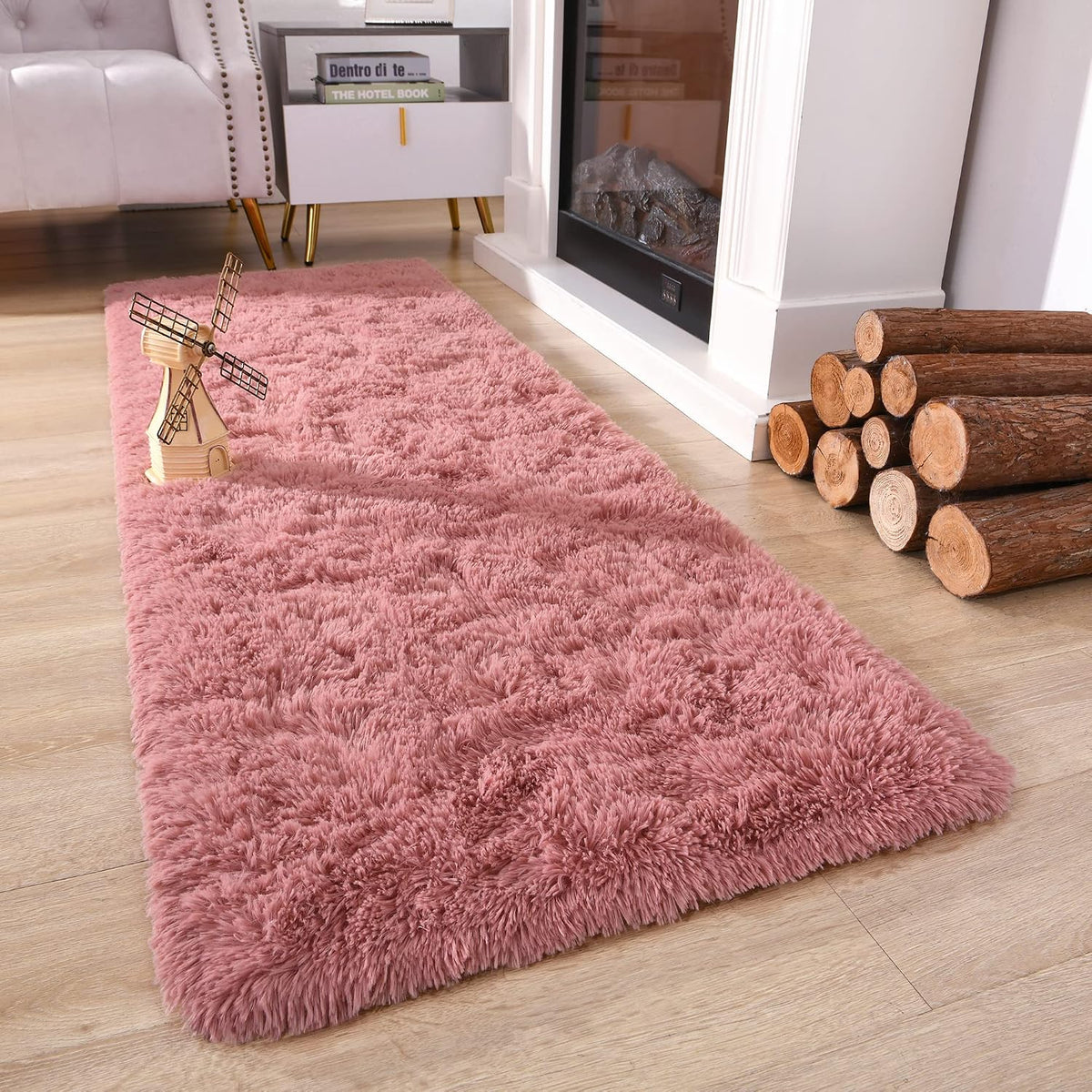 Chicrug Soft Runner Rug for Bedroom Living Room Plush Fluffy Rugs 2x6