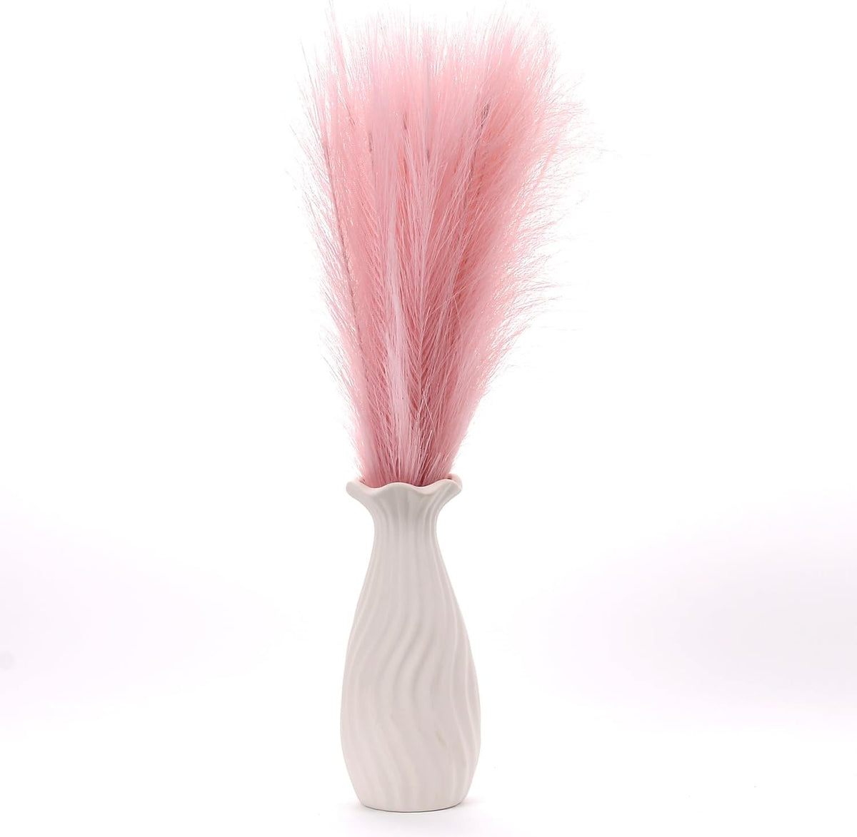Faux Pampas Grass Decor ， 21.7 Inch Artificial Pampas Grass Pink Reed Grass, Vase Filler for Home Decor, Room, Bathroom, Wedding, Table Centerpiece - 20PCS