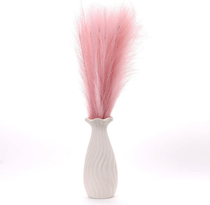 Faux Pampas Grass Decor ， 21.7 Inch Artificial Pampas Grass Pink Reed Grass, Vase Filler for Home Decor, Room, Bathroom, Wedding, Table Centerpiece - 20PCS