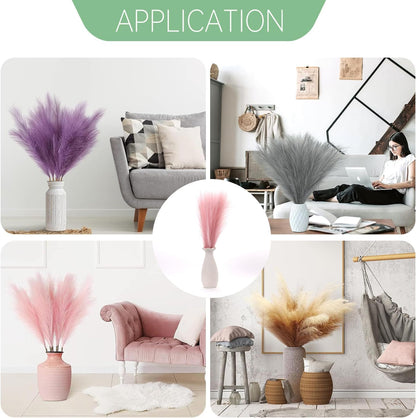 Faux Pampas Grass Decor ， 21.7 Inch Artificial Pampas Grass Pink Reed Grass, Vase Filler for Home Decor, Room, Bathroom, Wedding, Table Centerpiece - 20PCS