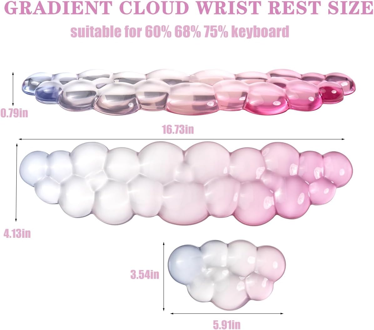 Gel Keyboard and Mouse Wrist Rest, Cloud Wrist Pad for Computer Keyboard
