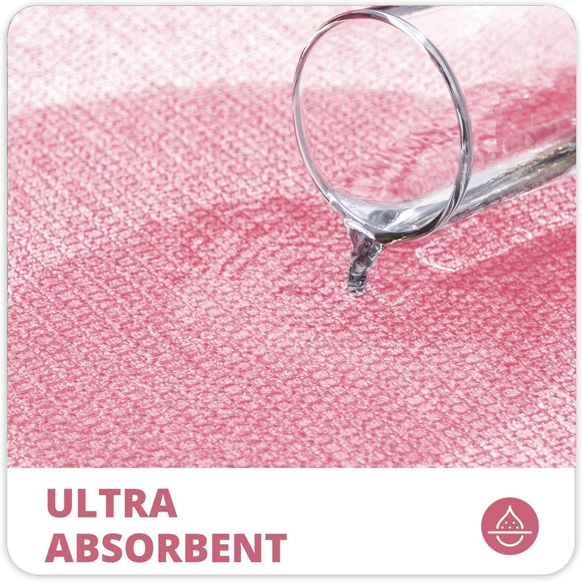 Bosap Toilet Rugs U Shaped Bathroom Rug,Machine Washable Non Slip Quick Dry Super Absorbent Ultra Thin Toilet Mats for Bathroom Toilet.Pink,1'8"x2'(20x24inch)