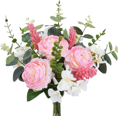 Pink Artificial Flower Bouquet Silk Peony Flowers for Wedding