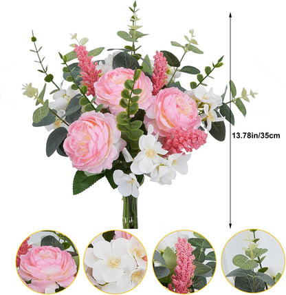 Pink Artificial Flower Bouquet Silk Peony Flowers for Wedding