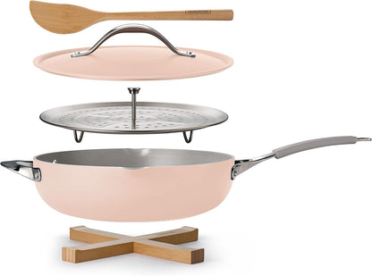 All-in-One Plus Pan Set, 5-Quart Ceramic Non Stick Cooking Pan