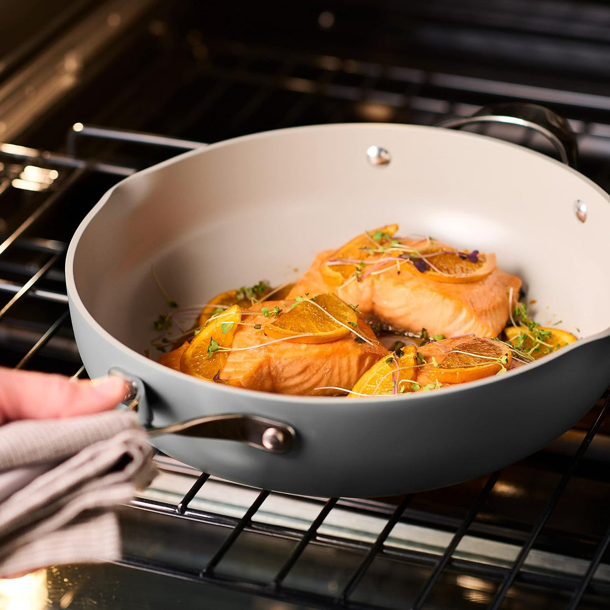 All-in-One Plus Pan Set, 5-Quart Ceramic Non Stick Cooking Pan