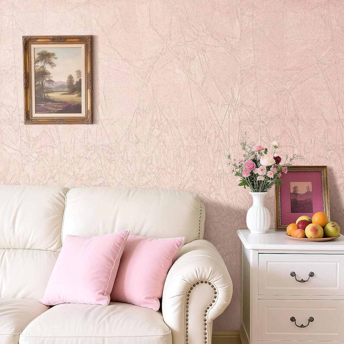Pastel Pink Wallpaper Peel and Stick Velvet Wallpaper Pink Contact Paper Self Adhesive Flocking Liner Soft Felt Fabric Flock Velvet Sheets Drawer Liners for Dresser Jewelry Box 17.7"x80"