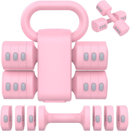 Adjustable Dumbbell Set, 2-in-1 Hand Weights with Kettlebell Form