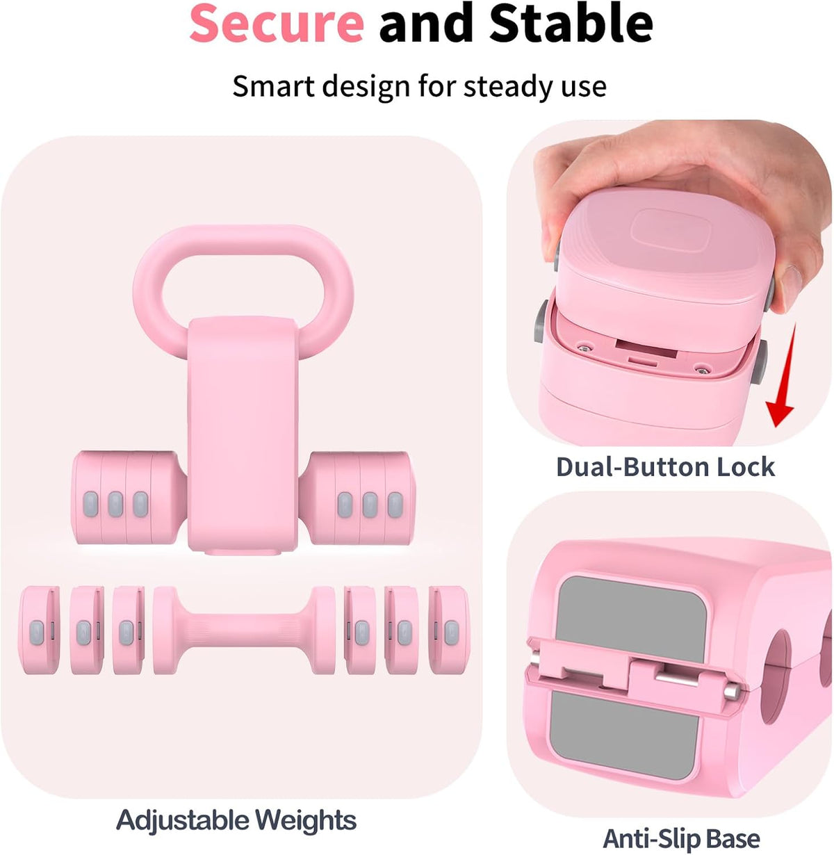 Adjustable Dumbbell Set, 2-in-1 Hand Weights with Kettlebell Form