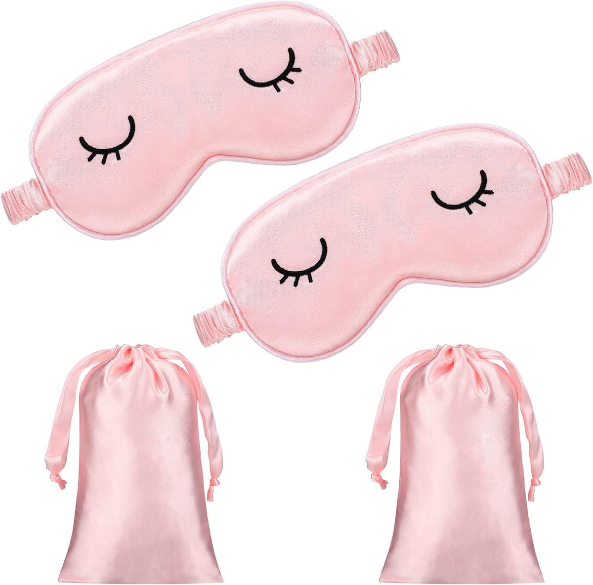 2 Pcs Cute Sleep Eye Mask for Kids Silk Sleep Eye Cover, Adult