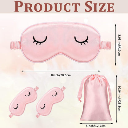 2 Pcs Cute Sleep Eye Mask for Kids Silk Sleep Eye Cover, Adult