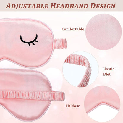 2 Pcs Cute Sleep Eye Mask for Kids Silk Sleep Eye Cover, Adult
