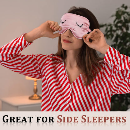 2 Pcs Cute Sleep Eye Mask for Kids Silk Sleep Eye Cover, Adult
