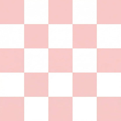 Pink and White Checkered Shower Curtain, Water Proof, Quick Dry, 12 Metal Roller Ball Hooks Included, Machine Washable, Modern Bathroom Decor (Pink and White, W72×L72)