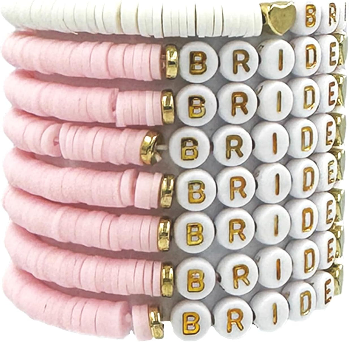 Bachelorette Party Favors, Wedding Gifts, 6.7 inch Bride Tribe Bead Bracelet Preppy Bracelet Stretch for Adults Women Bridal Shower Decorations Boho Disc Party Beach Supplies